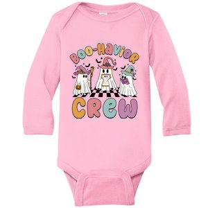 Boohavior Crew Behavior Analyst Halloween Boo Ghoul Baby Long Sleeve Bodysuit