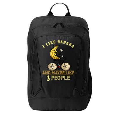 Banana Cycling Bike I Like Banana Summer Fruit Banana Lover Gift City Backpack