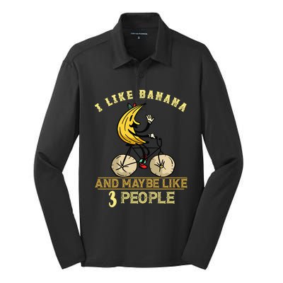 Banana Cycling Bike I Like Banana Summer Fruit Banana Lover Gift Silk Touch Performance Long Sleeve Polo