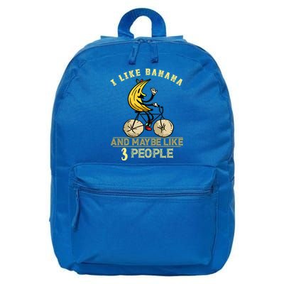 Banana Cycling Bike I Like Banana Summer Fruit Banana Lover Gift 16 in Basic Backpack