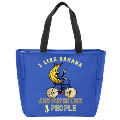 Banana Cycling Bike I Like Banana Summer Fruit Banana Lover Gift Zip Tote Bag