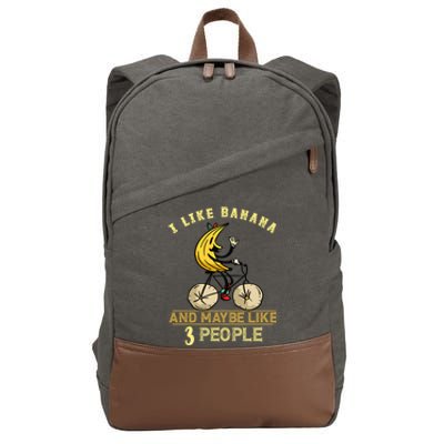 Banana Cycling Bike I Like Banana Summer Fruit Banana Lover Gift Cotton Canvas Backpack