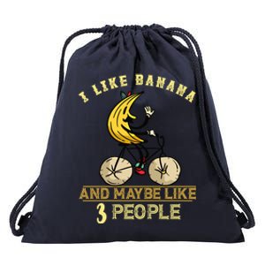 Banana Cycling Bike I Like Banana Summer Fruit Banana Lover Gift Drawstring Bag