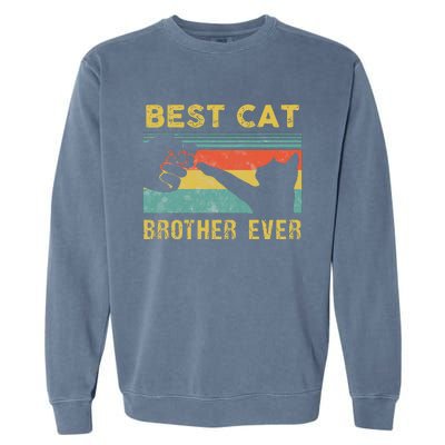 Best Cat Brother Ever Vintage Cats Happy Father's Day Garment-Dyed Sweatshirt