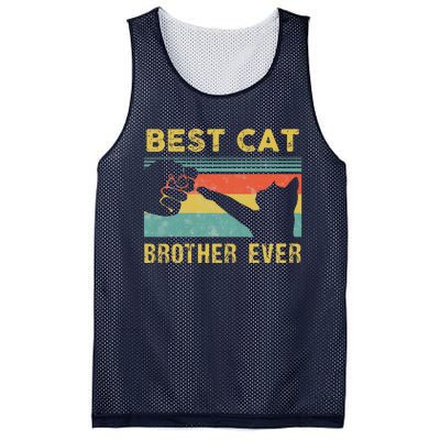 Best Cat Brother Ever Vintage Cats Happy Father's Day Mesh Reversible Basketball Jersey Tank