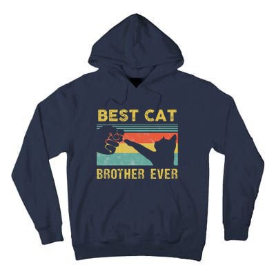 Best Cat Brother Ever Vintage Cats Happy Father's Day Tall Hoodie