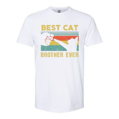 Best Cat Brother Ever Vintage Cats Happy Father's Day Softstyle® CVC T-Shirt