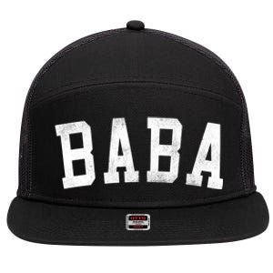 Baba Classic Bold Font FatherS Day Baba 7 Panel Mesh Trucker Snapback Hat