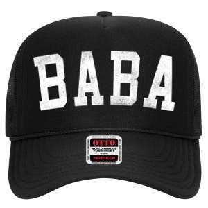 Baba Classic Bold Font FatherS Day Baba High Crown Mesh Back Trucker Hat