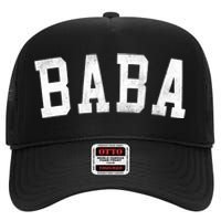 Baba Classic Bold Font FatherS Day Baba High Crown Mesh Back Trucker Hat