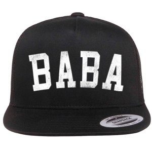 Baba Classic Bold Font FatherS Day Baba Flat Bill Trucker Hat