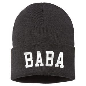 Baba Classic Bold Font FatherS Day Baba Sustainable Knit Beanie