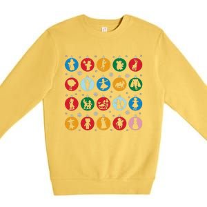 Broadways Christmas Bulbs Ornament Lights Xmas Design Premium Crewneck Sweatshirt