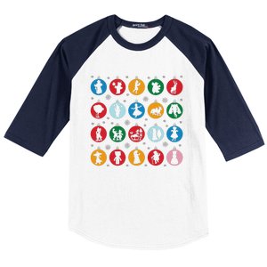 Broadways Christmas Bulbs Ornament Lights Xmas Design Baseball Sleeve Shirt