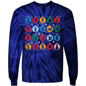 Broadways Christmas Bulbs Ornament Lights Xmas Design Tie-Dye Long Sleeve Shirt