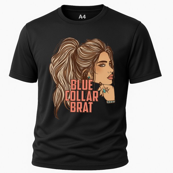 Blue Collar Brat Funny Design Cooling Performance Crew T-Shirt