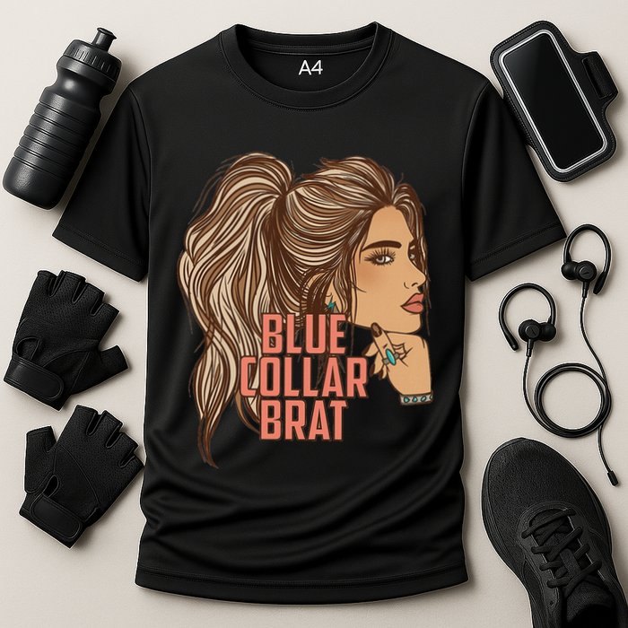 Blue Collar Brat Funny Design Cooling Performance Crew T-Shirt