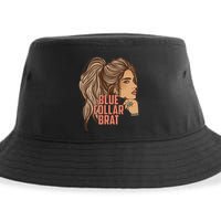 Blue Collar Brat Funny Design Sustainable Bucket Hat