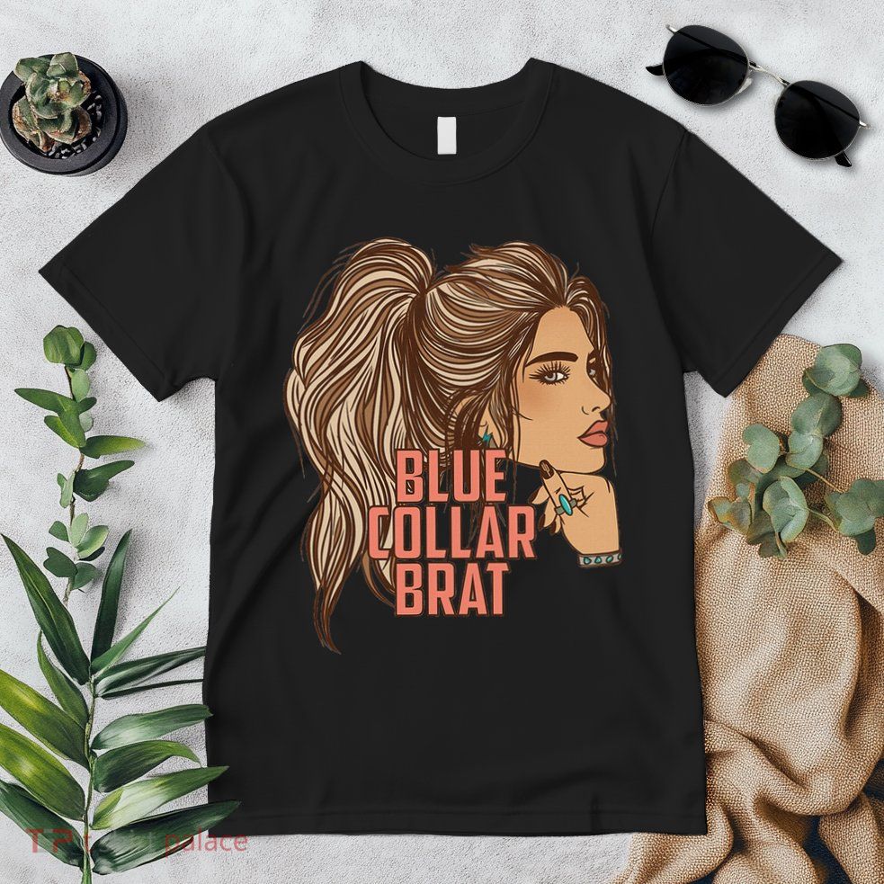 Blue Collar Brat Funny Design Premium T-Shirt