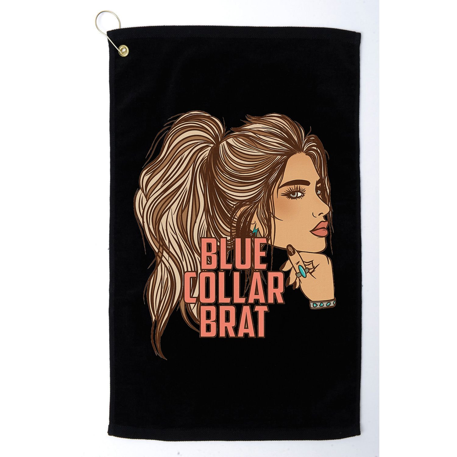 Blue Collar Brat Funny Design Golf Towel