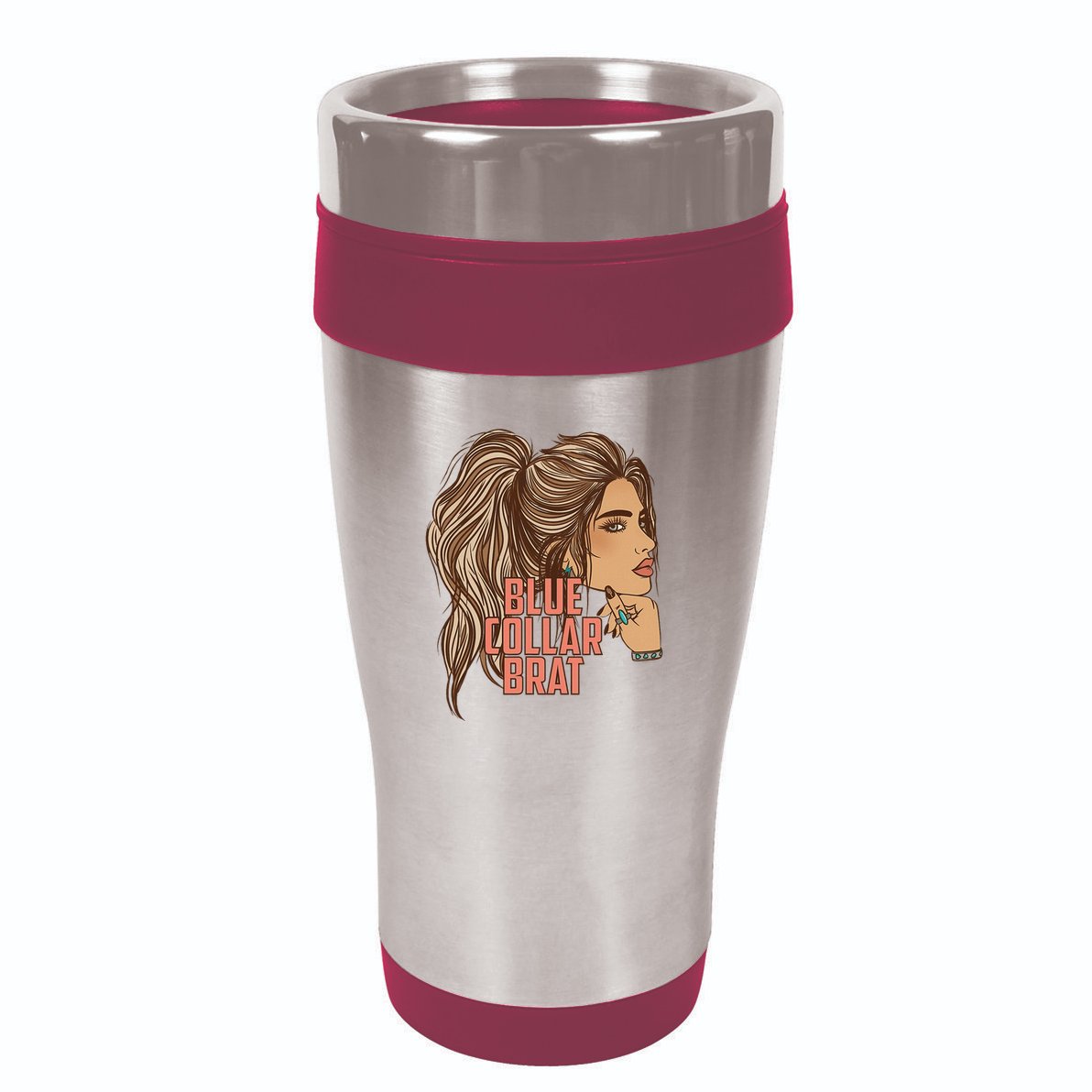 Blue Collar Brat Funny Design 16oz Travel Tumbler