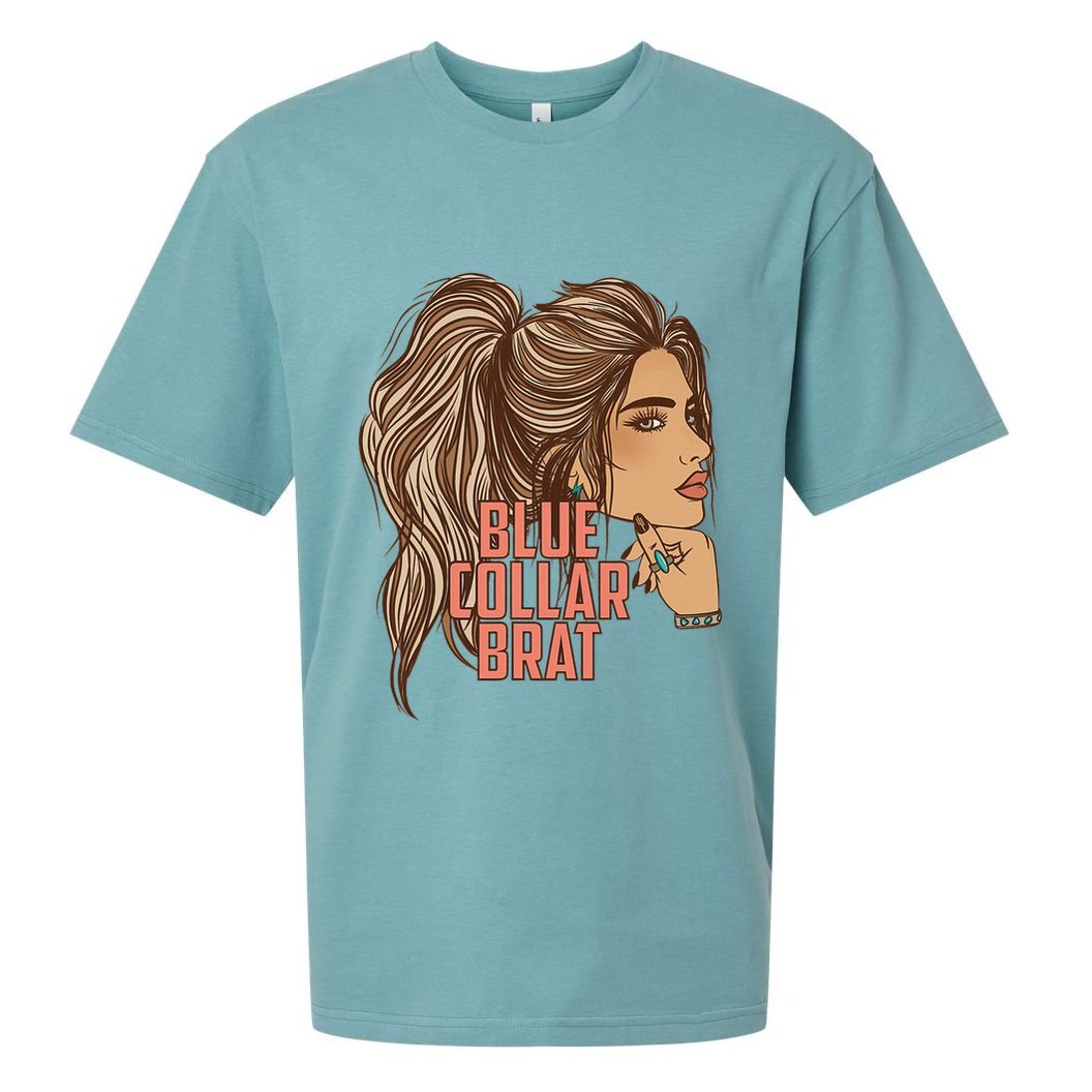 Blue Collar Brat Funny Design Sueded Cloud Jersey T-Shirt