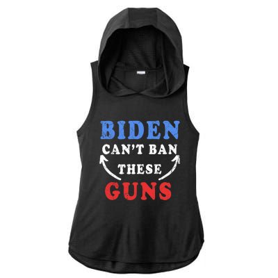 Biden Can't Ban These Guns gym workout funny weightlifting Ladies PosiCharge Tri-Blend Wicking Draft Hoodie Tank