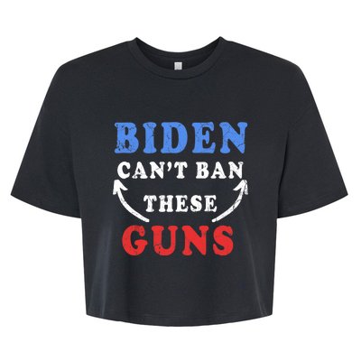 Biden Can't Ban These Guns gym workout funny weightlifting Bella+Canvas Jersey Crop Tee