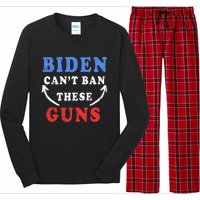 Biden Can't Ban These Guns gym workout funny weightlifting Long Sleeve Pajama Set