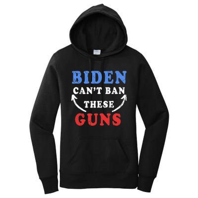 Biden Can't Ban These Guns gym workout funny weightlifting Women's Pullover Hoodie