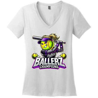 Ballerz Champions Women's V-Neck T-Shirt