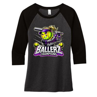 Ballerz Champions Women's Tri-Blend 3/4-Sleeve Raglan Shirt