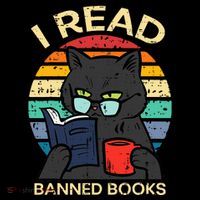 Black Cat Banned Books Funny Read Reading Librarian 16 in Basic Backpack