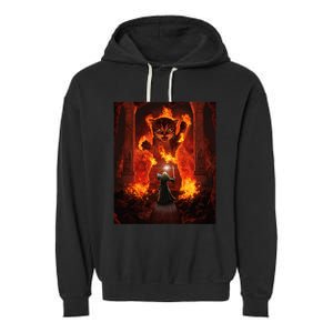 Balrog cat Garment-Dyed Fleece Hoodie