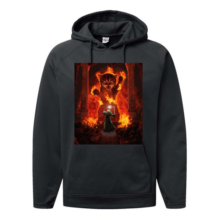 Balrog cat Performance Fleece Hoodie