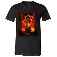 Balrog cat V-Neck T-Shirt