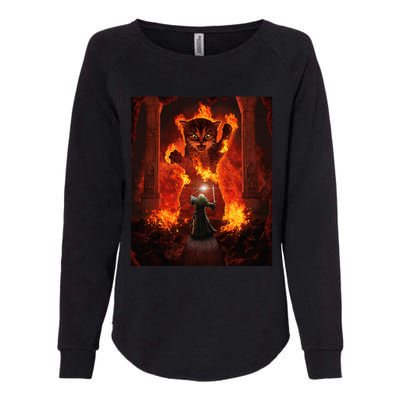 Balrog cat Womens California Wash Sweatshirt