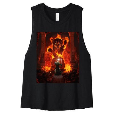 Balrog cat Women's Racerback Cropped Tank