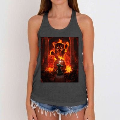 Balrog cat Women's Knotted Racerback Tank