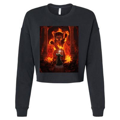 Balrog cat Cropped Pullover Crew