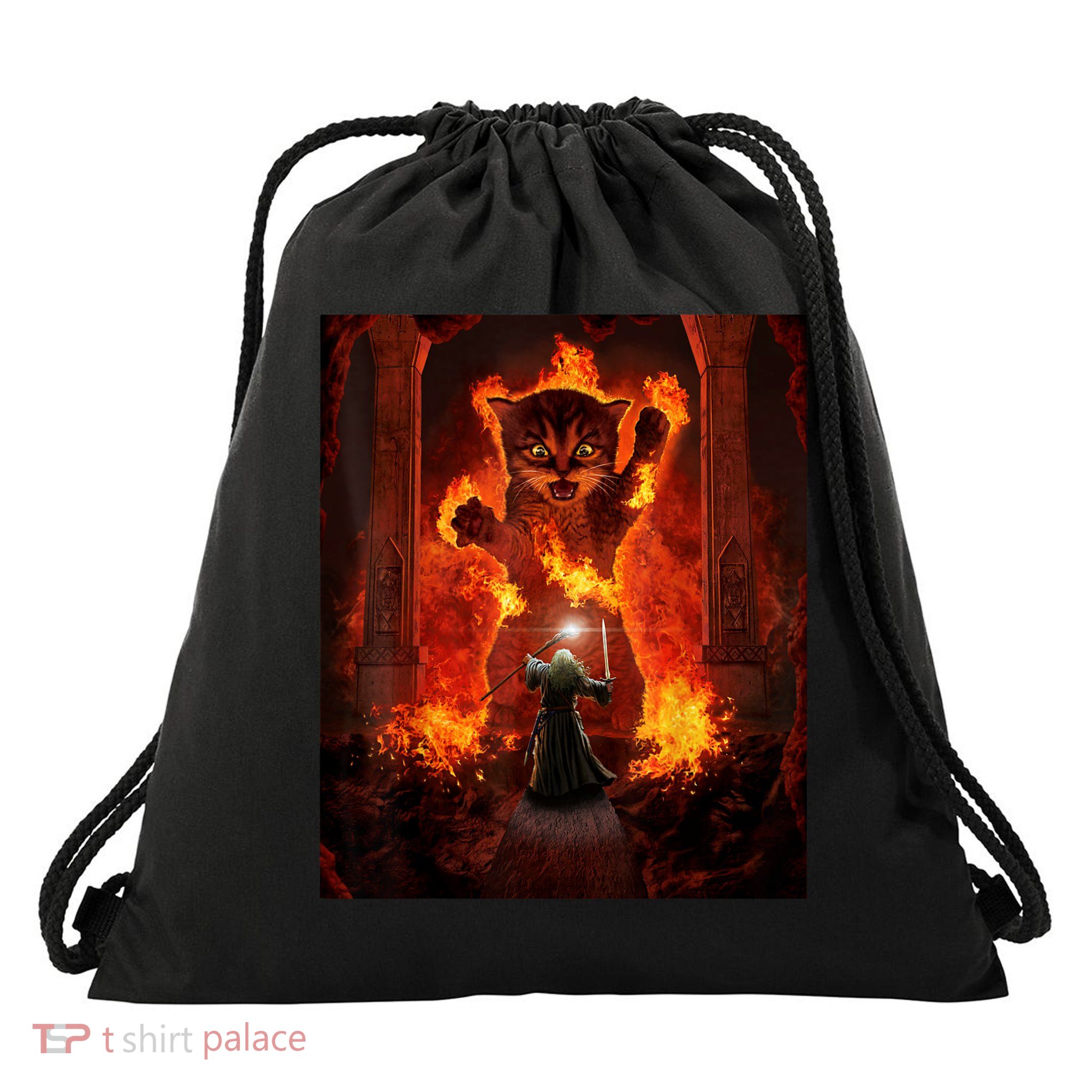 Balrog Cat Drawstring Bag