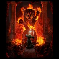 Balrog Cat Pom Pom 12in Knit Beanie
