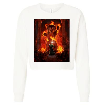 Balrog Cat Cropped Pullover Crew