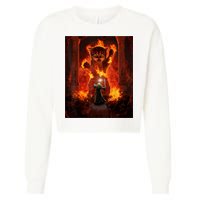 Balrog Cat Cropped Pullover Crew