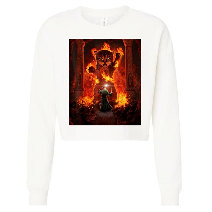 Balrog Cat Cropped Pullover Crew