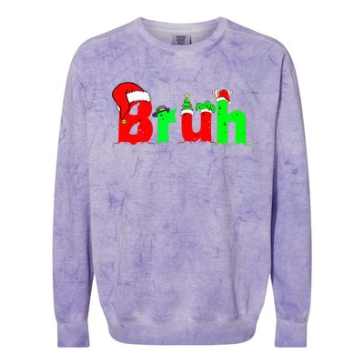 Bruh Christmas Colorblast Crewneck Sweatshirt