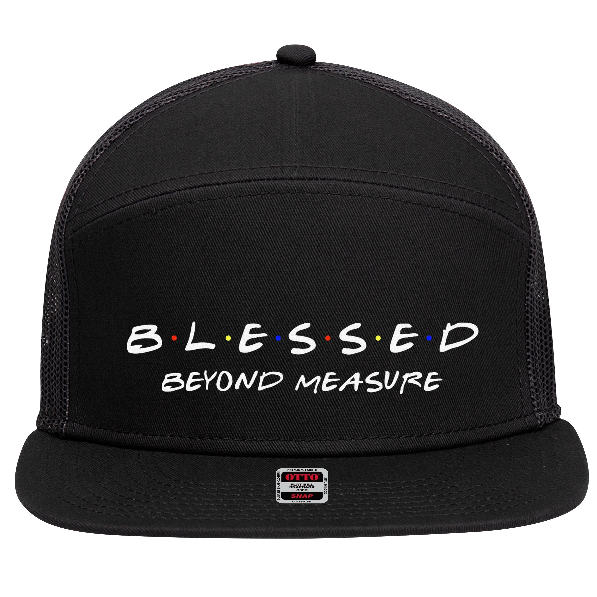 Blessed Christian Beyond Measure Faith Jesus Christ 7 Panel Mesh Trucker Snapback Hat