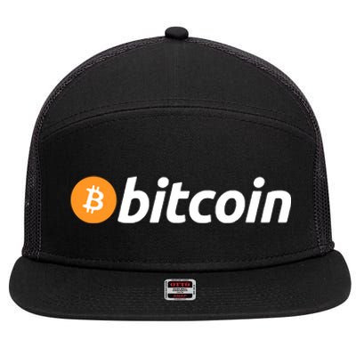 Bitcoin Crypto 7 Panel Mesh Trucker Snapback Hat