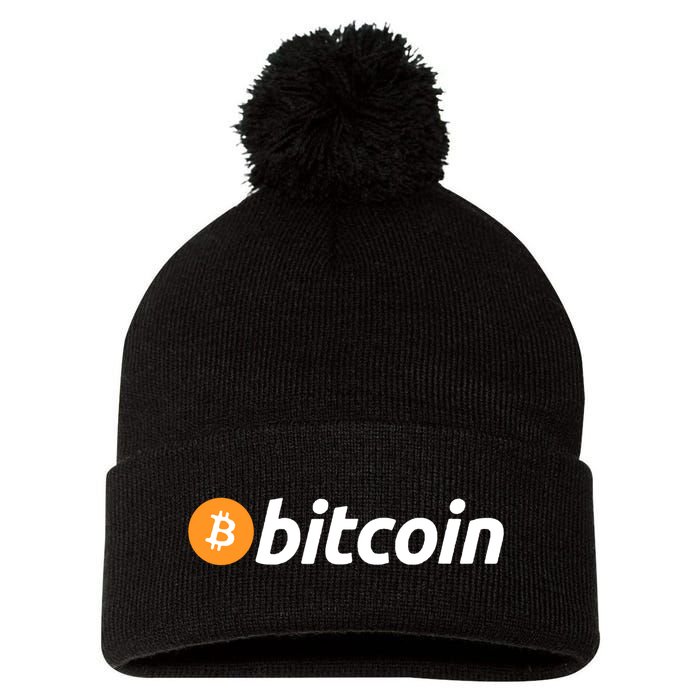 Bitcoin Crypto Pom Pom 12in Knit Beanie