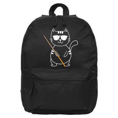 Billiard Cat Billiard Player Billard 8ball Pool Snooker 16 in Basic Backpack